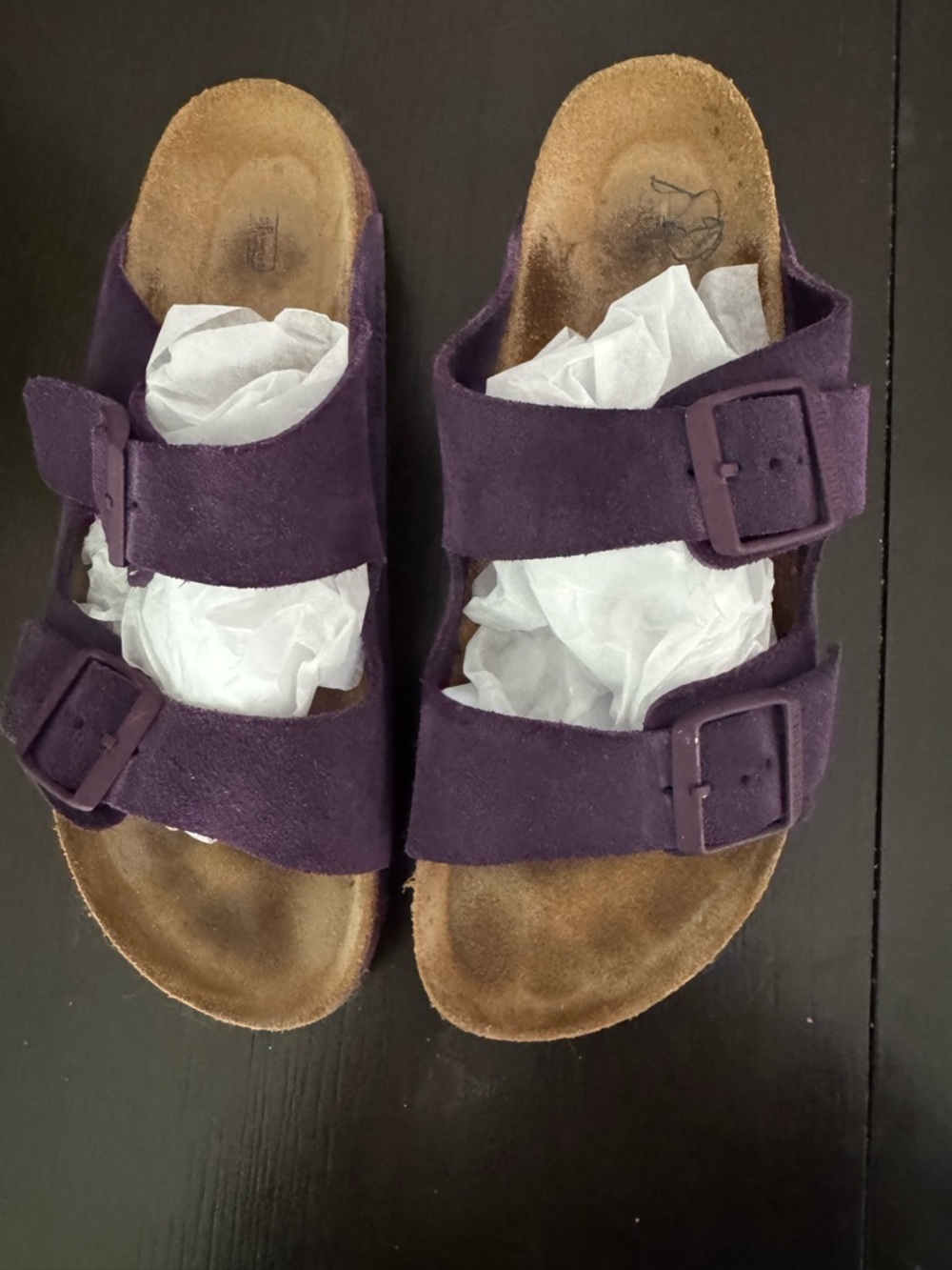 Birkenstock Purple Suede Two-Buckle Arizona 41 (10) - Picture 14 of 15